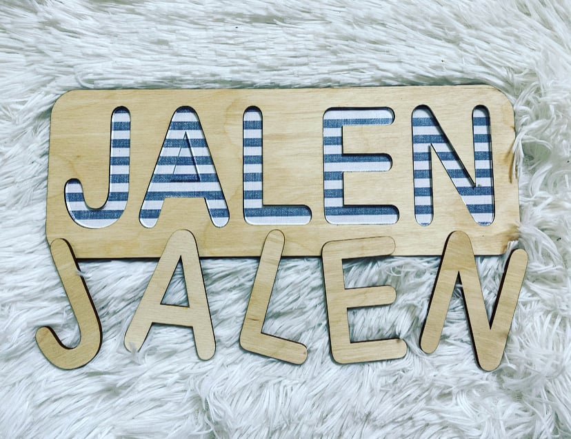 Image of Custom Name Puzzle with Wood Letters