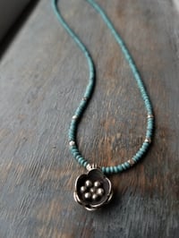 Image 2 of Thai Silver Blossom Turquoise Necklace