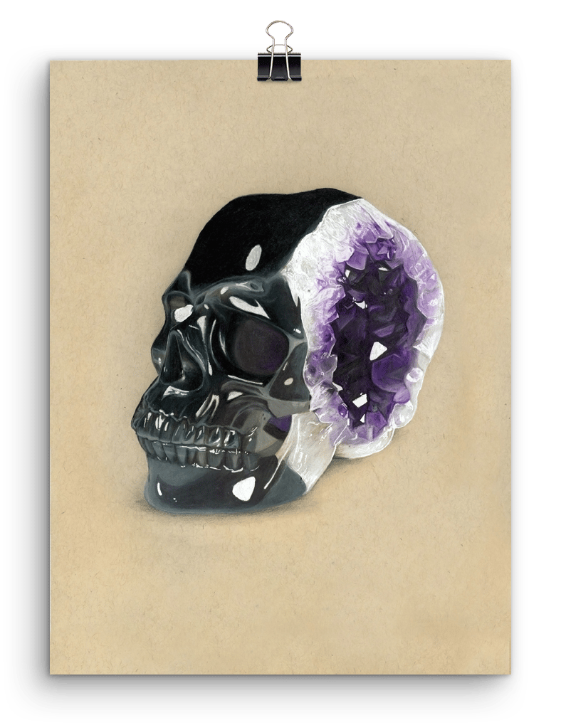Image of 'Amethyst Skull' | 9x12"