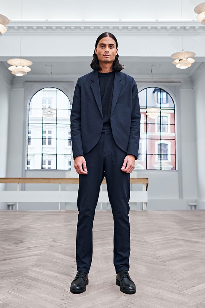 Image of Suit 1 - TROUSERS - Cotton twill - Dark blue