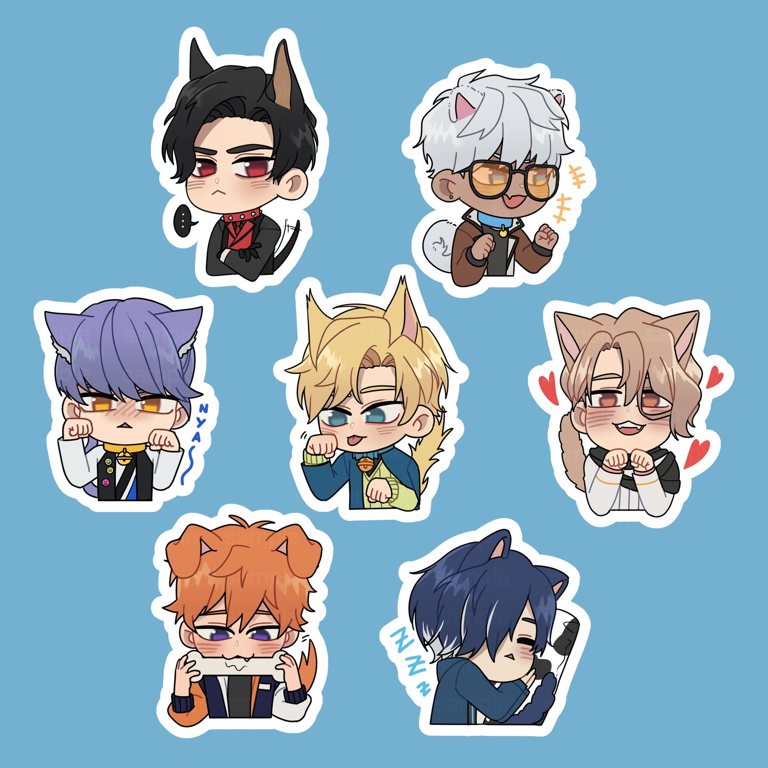 Cats & Dogs OM Stickers set