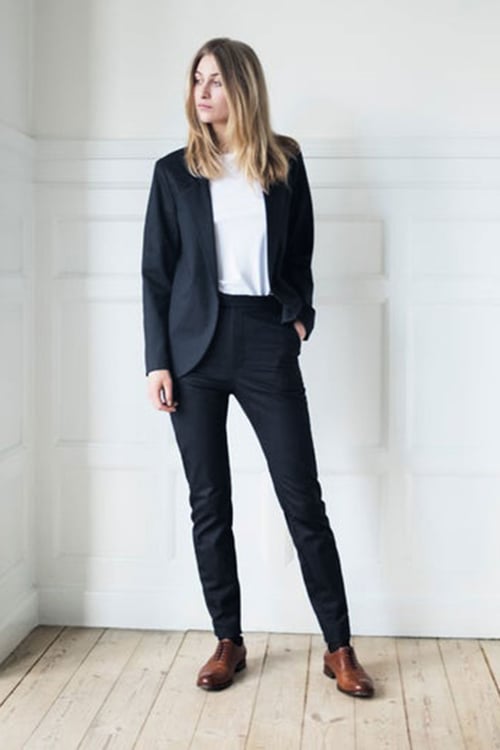 Image of Suit 1 - TROUSERS - Cotton twill - Black