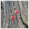 Boucle d'oreilles  ronde rouge