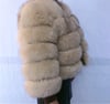 Beige 5 Row Faux Fur Coat