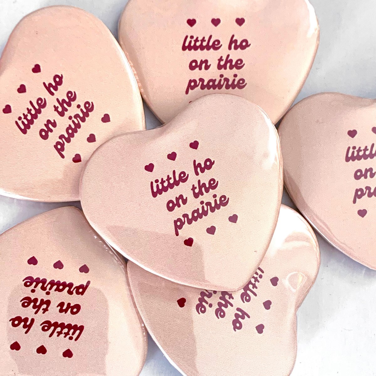 Image of LITTLE HO ON THE PRAIRIE - Heart Shaped Button/ Magnet