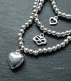 Eloise sterling silver bead bracelets with charms