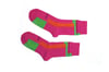 SEGMENT pink-orange-green socks, by Thijs Verhaar