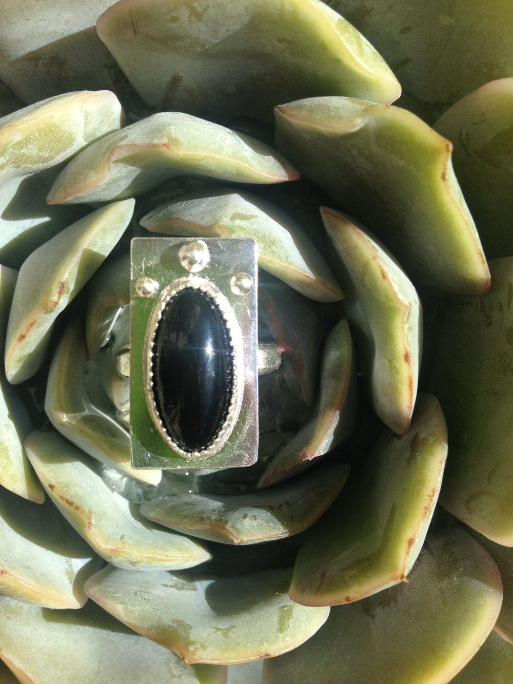 Image of Onyx & Sterling Space Ring