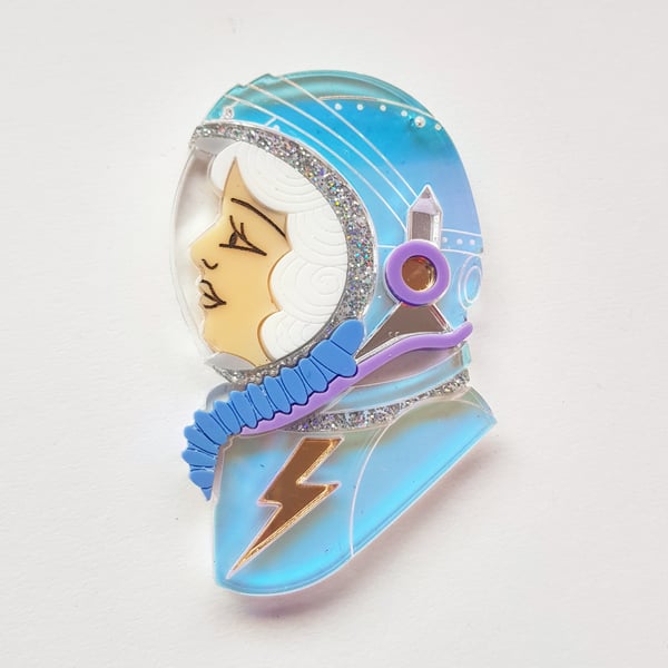 Image of Spacewoman Brooch - White 