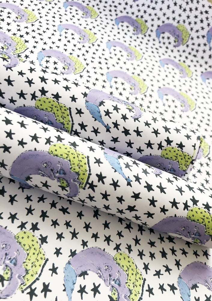 Image of Wide Awake Moon Wrapping Paper