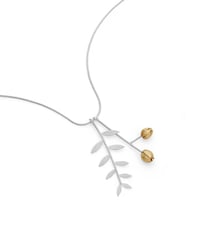 Wisteria and bud pendant