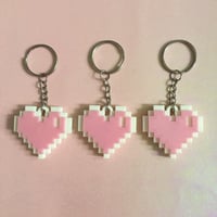 3D Pixel Heart Keychain