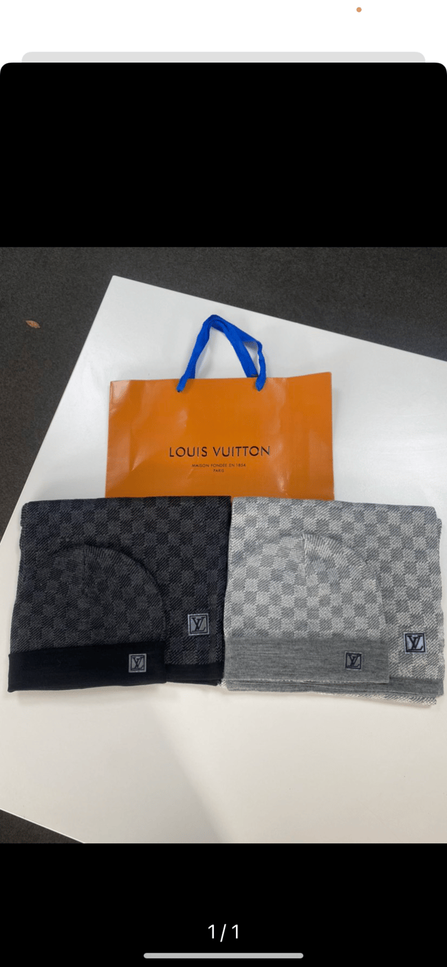 Louis Vuitton, Accessories, Louis Vuitton Greyblack Hat Scarf