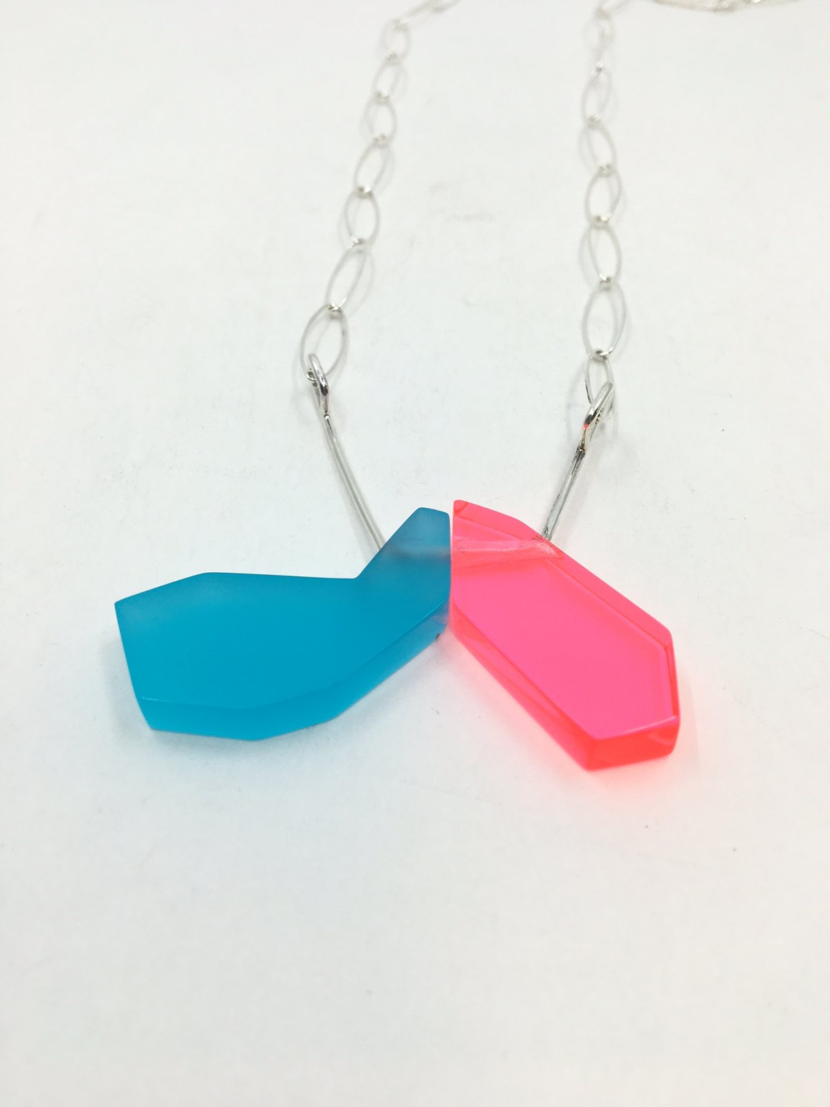 Acrylic and Silver Necklace by Kelly Miller
