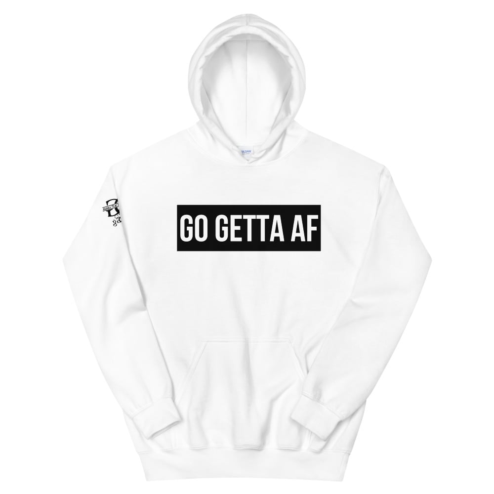 Image of Go Getta AF Label Unisex Hoodie (Red, White, Gray) 