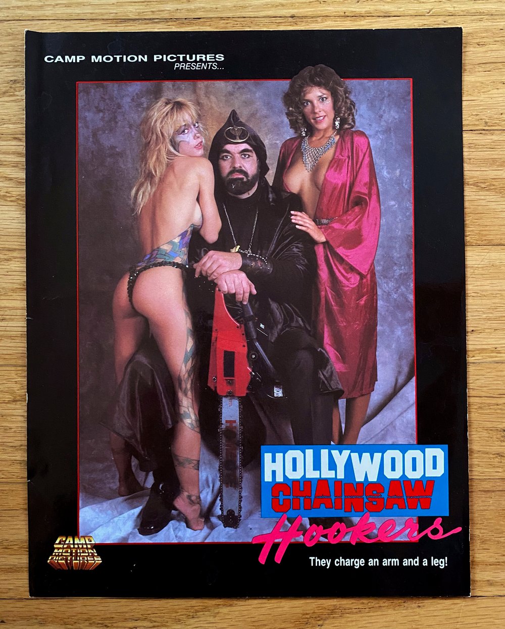 1987 HOLLYWOOD CHAINSAW HOOKERS Original Camp Motion Pictures Promotional Ad Slick