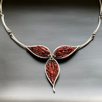 Image 1 of Red Trillium Micro Mosaic Necklace
