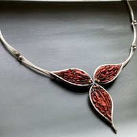 Image 2 of Red Trillium Micro Mosaic Necklace