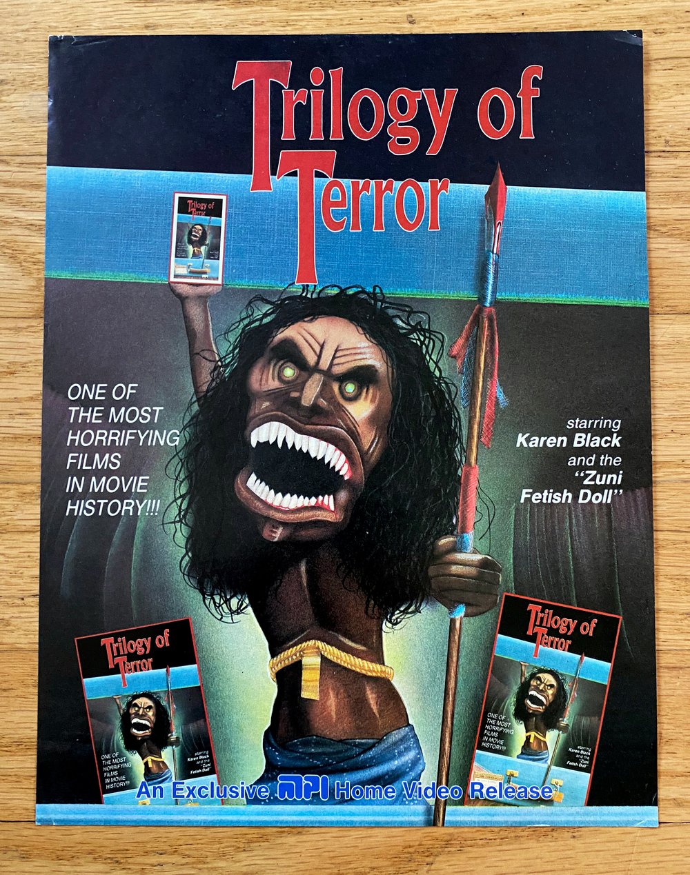 1980's TRILOGY OF TERROR Reproduction MPI HOME VIDEO PROMOTIONAL AD SLICK