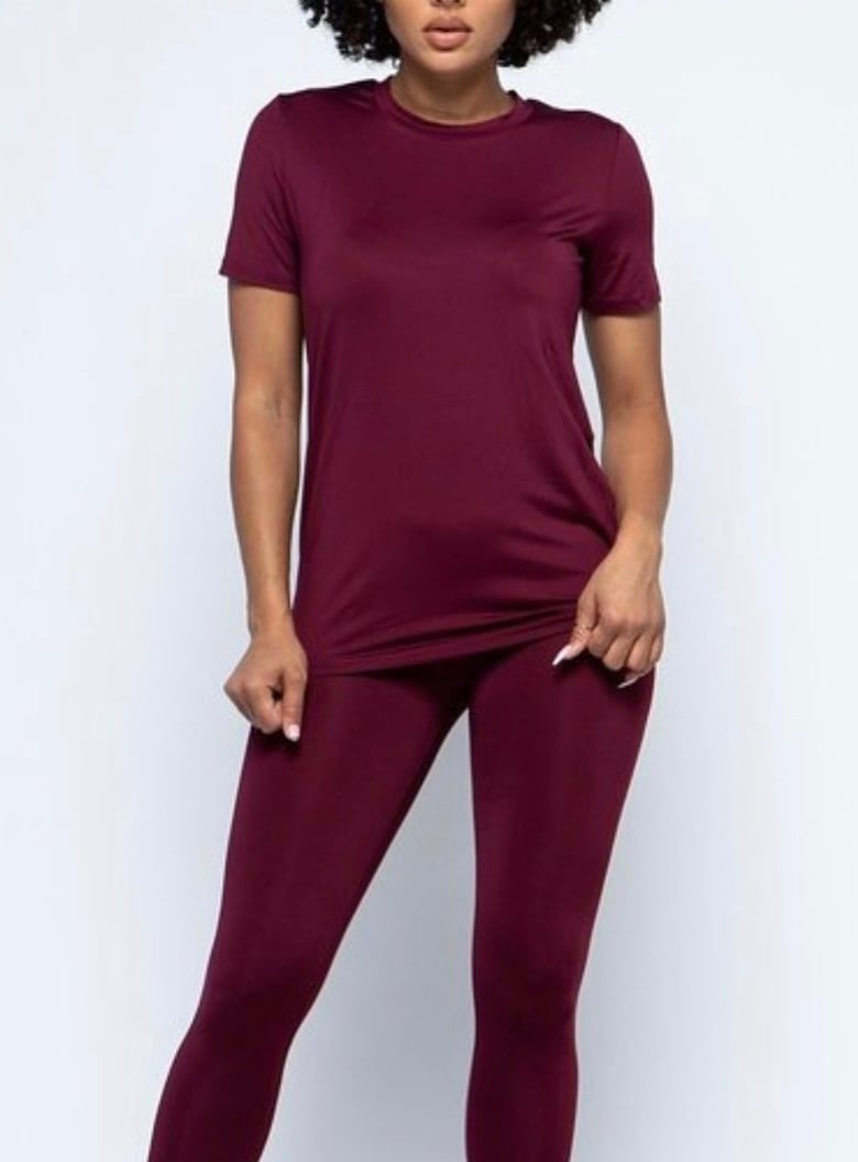 Image of Fall Burgundy Pants Set 