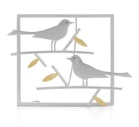 Image 1 of Wagtail brooch gold leaves