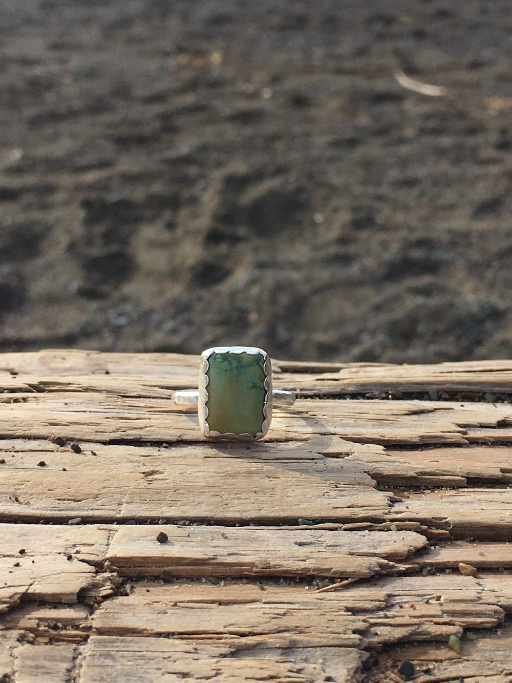 Image of Vintage Chinese Turquoise Square Ring