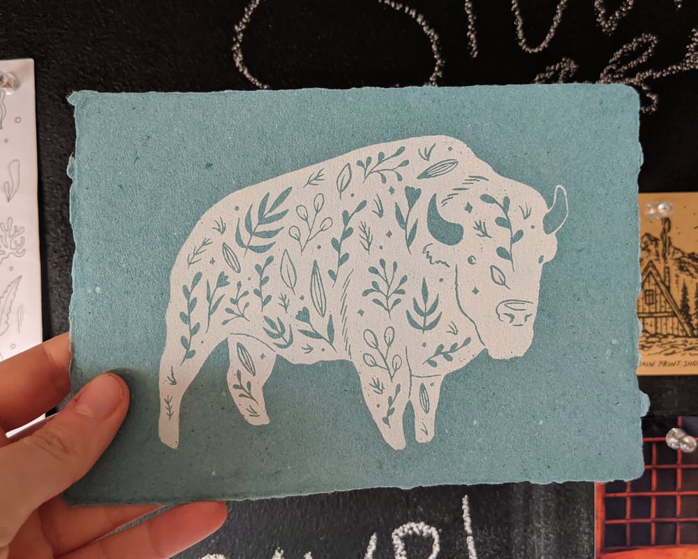 Image of Floral bison print