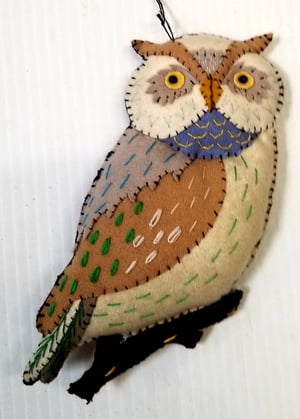 Image of Owl Hand-Felted Ornament