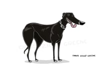 Image 2 of Happy Greyhound print