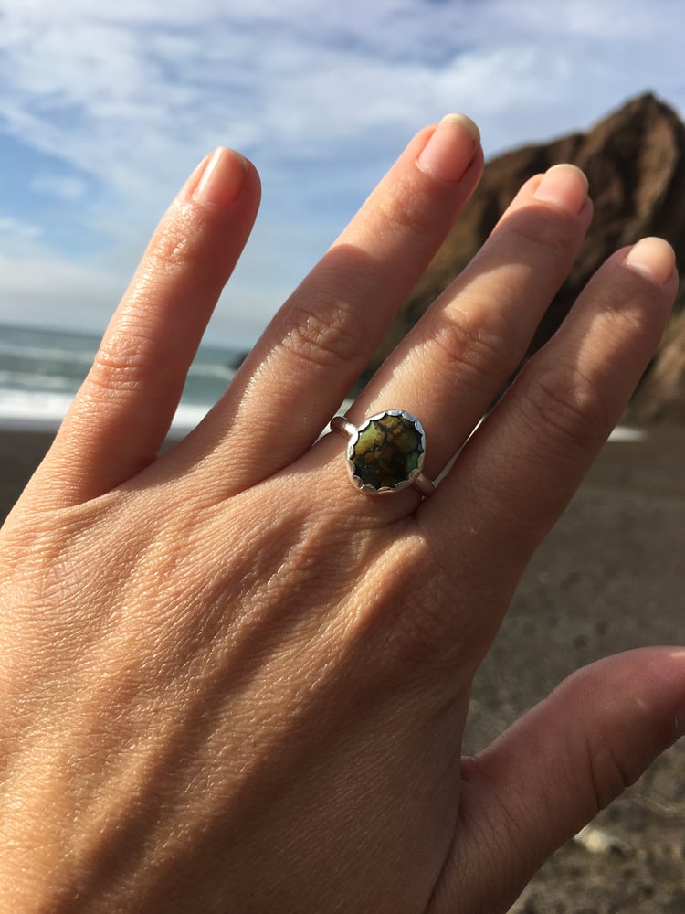 Image of Kingman Turquoise Circle Ring