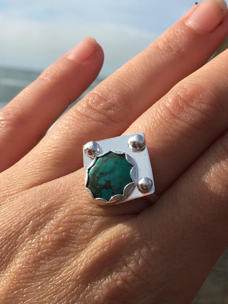 Image of Kingman Turquoise Space Queen Ring
