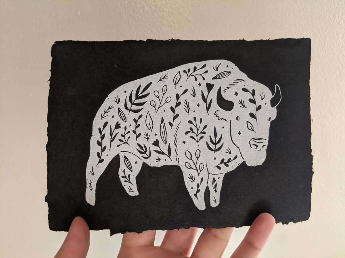 Image of Floral bison print