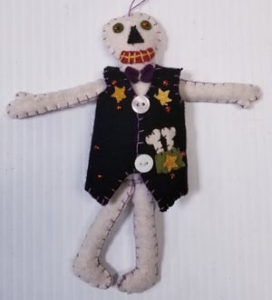 Image of Skull Skeleton Hand-Felted Ornaments