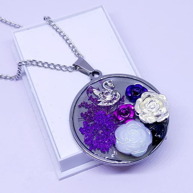 'the black swan' dangle pendant chain | silver