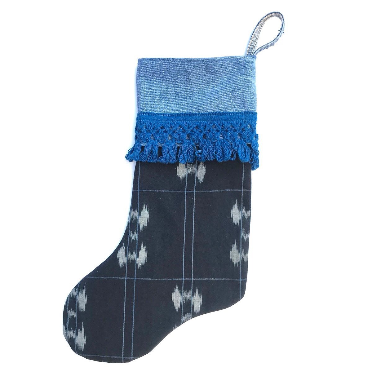 Image of CHRISTMAS STOCKING - JAPANESE IKAT