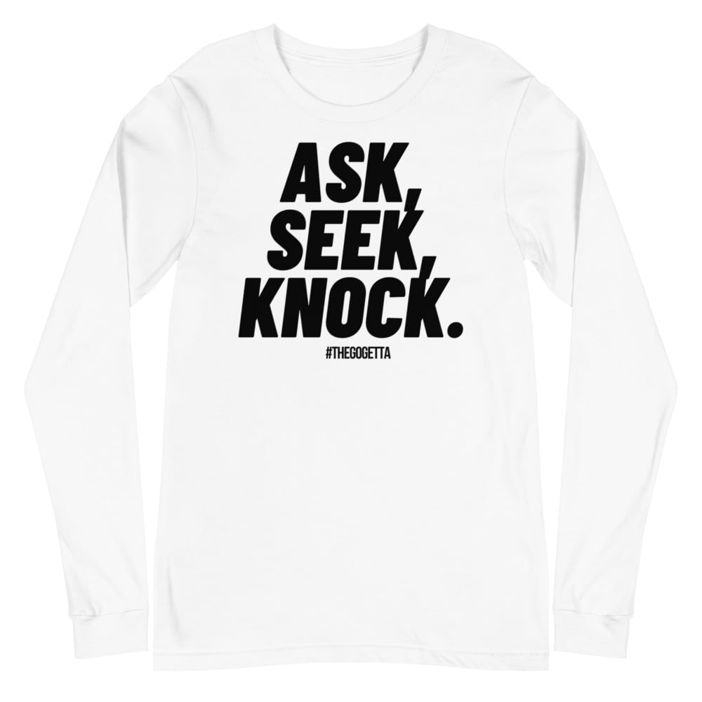 Image of ASK Unisex Long Sleeve Tee (Black Print) 