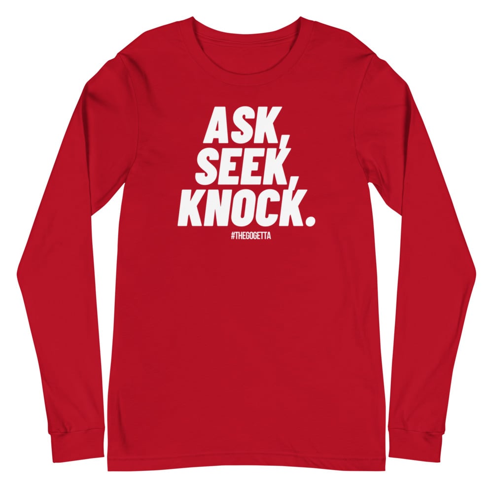 Image of Ask Unisex Long Sleeve Tee (White Print) 