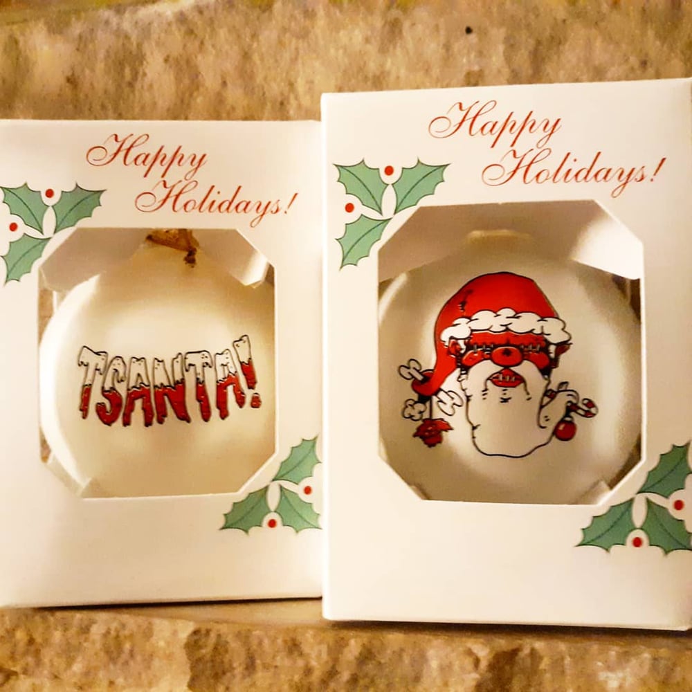 TSANTA! Shrunken Head Santa Limited Edition Glass Ornament