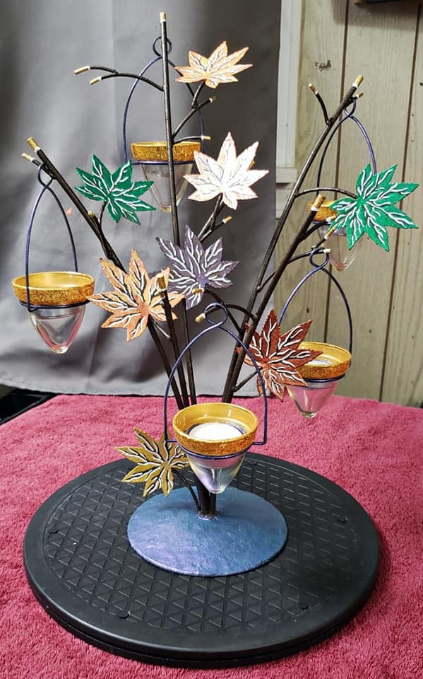 Image of Falling leaves tea light candle holder