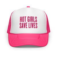 Image 1 of HOT GIRLS SAVE LIVES - THE TWO TONE FOAM TRUCKER HAT IN PINK 