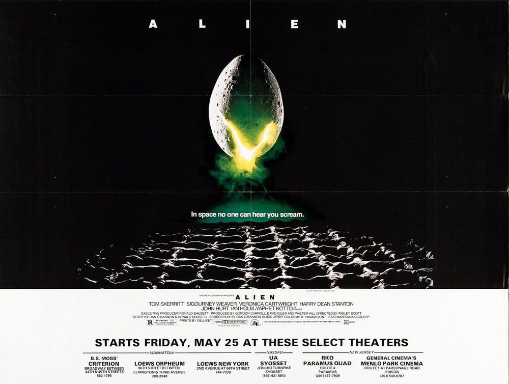 1979 ALIEN Original New York Subway Movie Poster