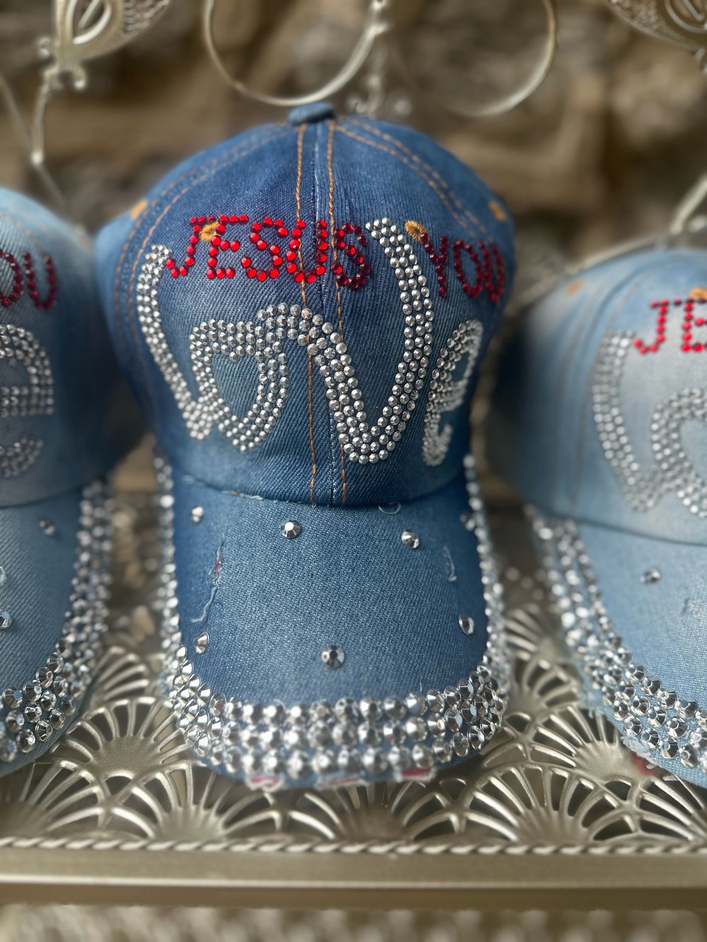 Denim JESUS Love YOU brim Hats 