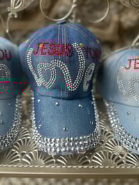 Image 4 of Denim JESUS Love YOU brim Hats 