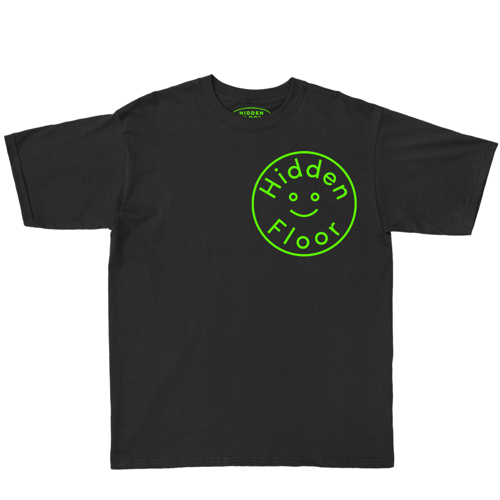 Image of Hidden Floor “Acid Lime” Black T-Shirt