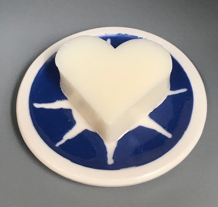 Image of Soap Dish, Blue & White