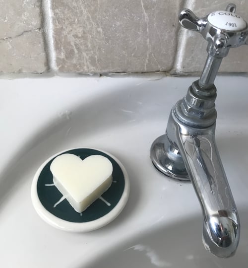 Image of Soap Dish, Green and White