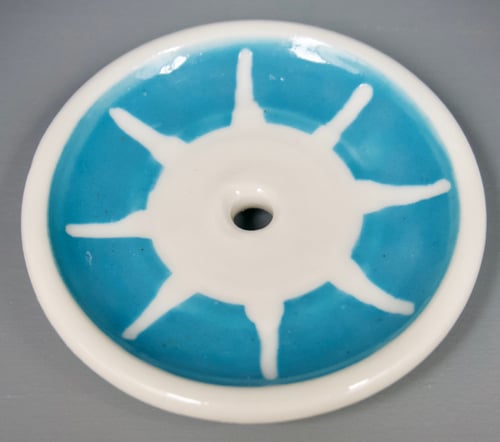 Image of Soap Dish, Turquoise & White