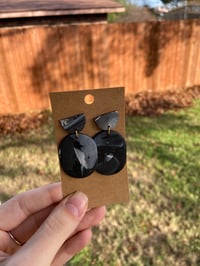 Half moon marble earrings