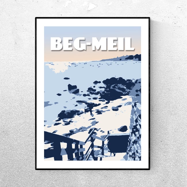 Affiche La crique de Beg-Meil - 2 versions 
