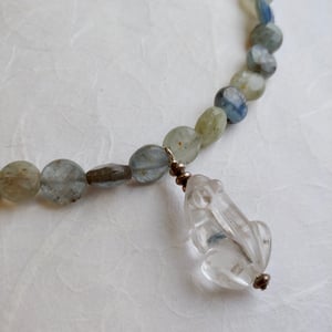 Image of Kyanite necklace with crystal frog